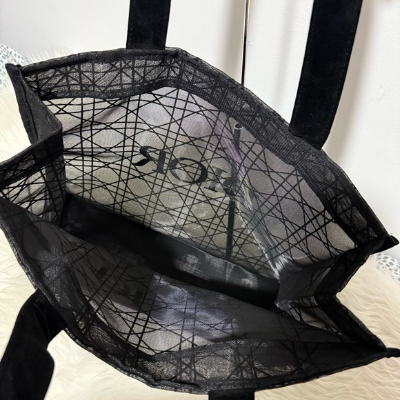 Dior Beauty Black Mesh Velvet Large Tote Bag - Picture 6 of 13